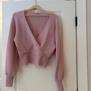 Aritzia Pink V-Neck Women's Sweater